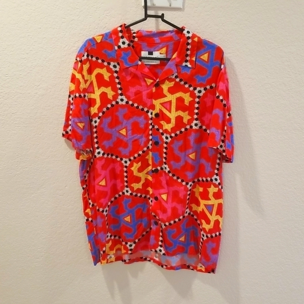 Topman Mens Casual Shirt Large 100% Viscose Egypt Design
